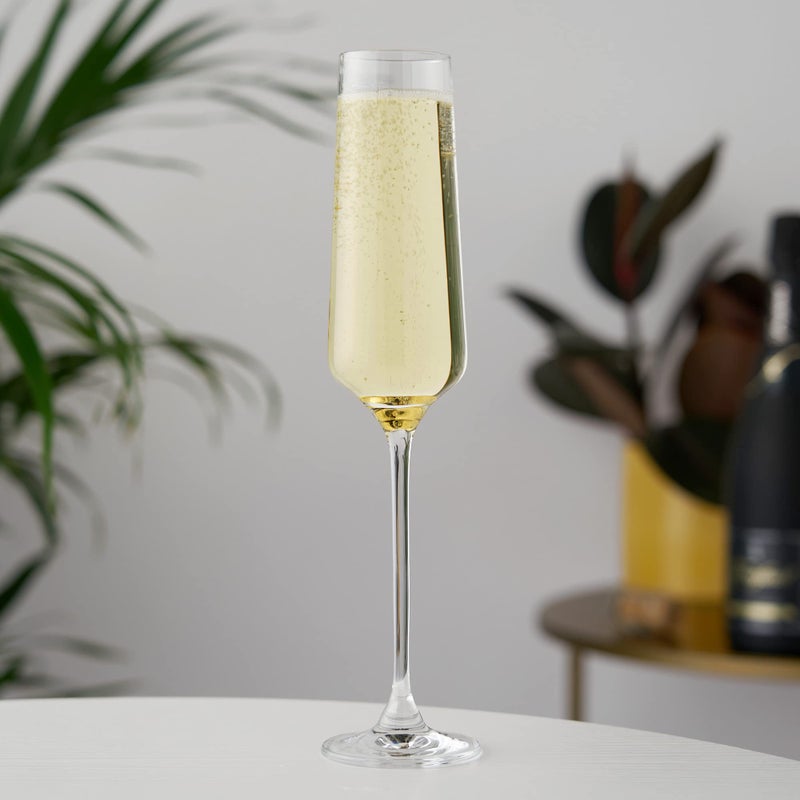 Viski Crystal Champagne Flutes - European Crafted Champagne Glasses Set Of 4-6Oz Stemmed Sparkling Wine Glasses For Wedding Or Anniversary And Special Occasions Gift Ideas - Image 5