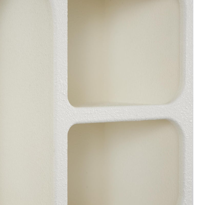 Deco 79 Wooden Geometric Arched 4 Shelf Wall Shelf with Varying Block Shapes, 16" x 8" x 24", Cream - Image 4
