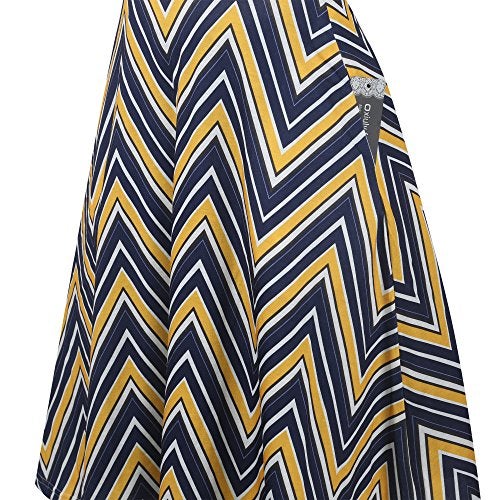 oxiuly Women's Classic Stripe Short Sleeve Casual Pockets Dress Tunic Party Cocktail Work Tea A-Line Dress OX262 (S, Blue Stripe) - Image 4