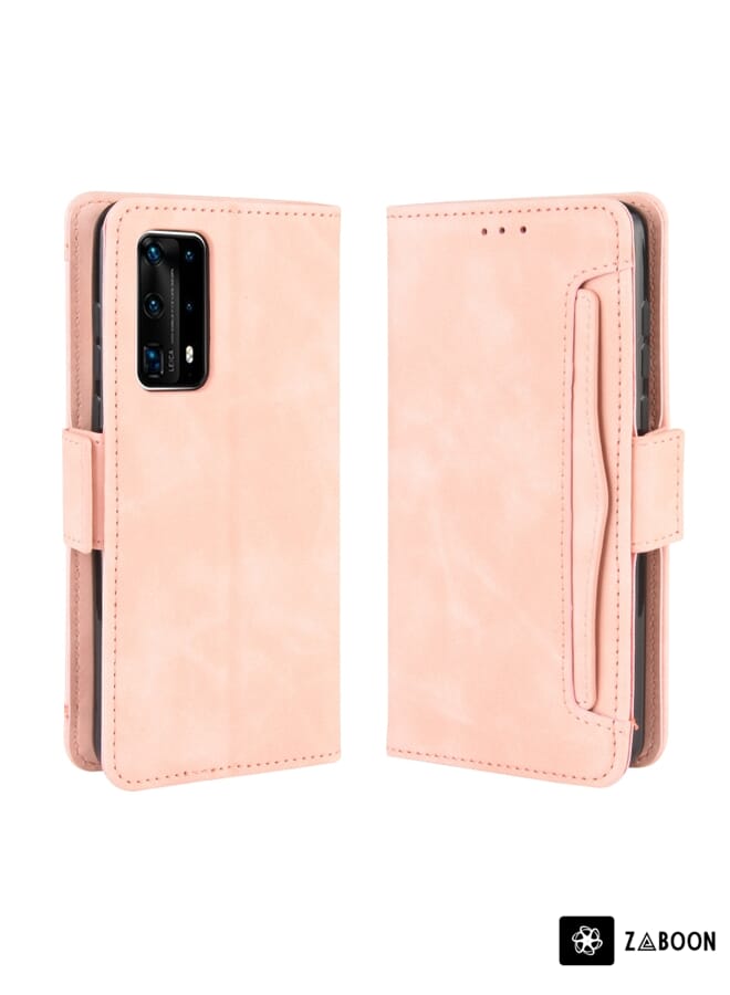 Zaboon Protective Case For Huawei P40 Pro+/P40 Pro Plus Wallet Style Skin Feel Calf Pattern Leather Case ，with Separate Card Slot - Image 1