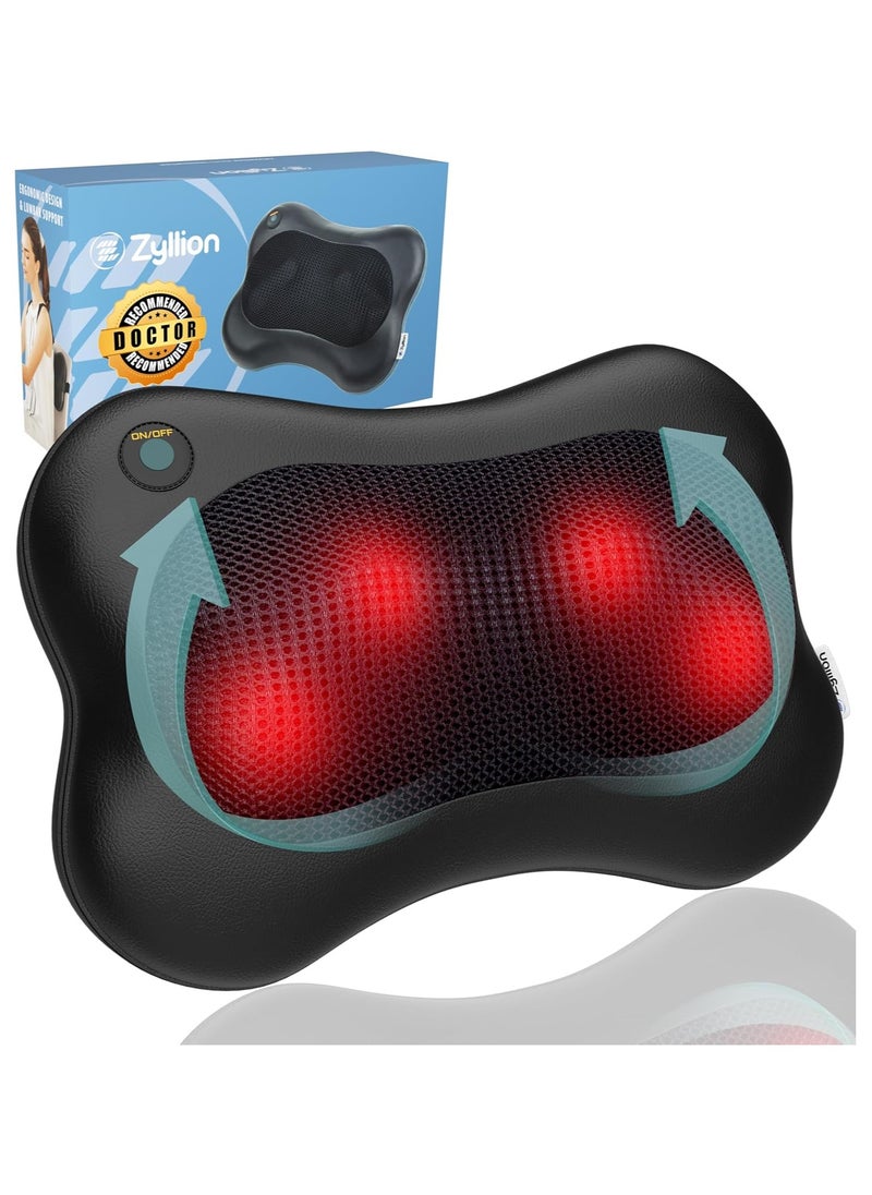 FARROBIZZ Shiatsu Back and Neck Massager - 3D Kneading Deep Tissue Massage Pillow with Heat for Muscle Pain Relief, Chairs and Cars - Black (ZMA-13-BK)  - Image 1