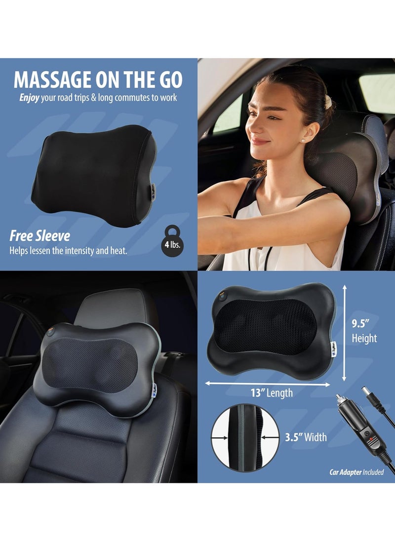 FARROBIZZ Shiatsu Back and Neck Massager - 3D Kneading Deep Tissue Massage Pillow with Heat for Muscle Pain Relief, Chairs and Cars - Black (ZMA-13-BK)  - Image 3