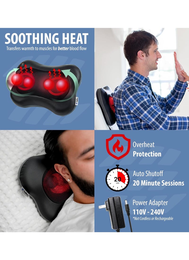 FARROBIZZ Shiatsu Back and Neck Massager - 3D Kneading Deep Tissue Massage Pillow with Heat for Muscle Pain Relief, Chairs and Cars - Black (ZMA-13-BK)  - Image 5