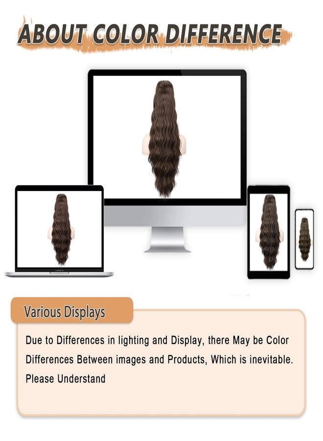 NOSTALGIA Curly Drawstring Ponytail Extension Dark Brown Long Curly Wavy Pony Tails 26 Inch Synthetic Ponytail Hairpiece for Women Daily Use - Image 5