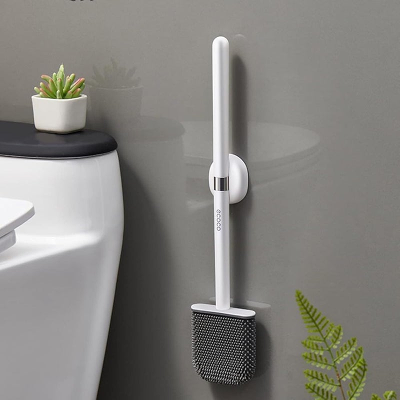 FYCAN Toilet Brush Holder Set, Cleaning Tools, Efficient Bathroom Cleaner, Save Space,Toilet Brush Household No Dead Angle Wall Hanging Squatting Pit Artifact Suit New Toilet Silicone Brush -Multi - Image 1