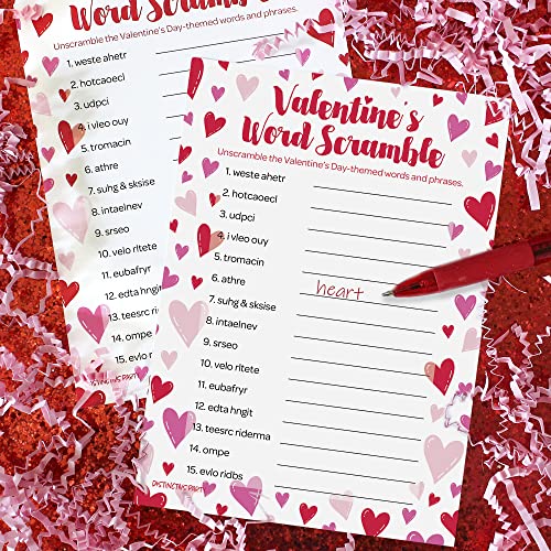 DISTINCTIVS Valentines Day Word Scramble Game Classroom Party Activity for Kids 25 Count - Image 5