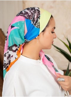 Digital Crepe Square Scarf 90x90cm, Lightweight and Elegant Silk Scarf, Modern Design Printed with Vibrant Colors, Perfect Scarf Hijab for Occasions and Daily Use, Multicolor