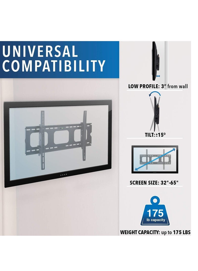 ELTRAZONE Tilting TV Wall Mount Bracket For Samsung Sony Vizio LG Panasonic TCL Element 32 40 42 47 50 55 60 65 Inch TVs VESA 200x200 400x400 600x400, 750x450 Compatible Premium Tilt 175 Lbs Capacity  - Image 3