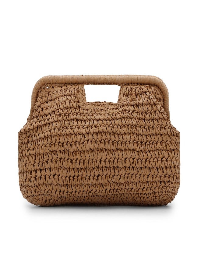 KUANG! Women Straw Clutch Purses Cloud Dumpling Bag Summer Beach Straw Evening Banquet Clutch Handbag - Image 1