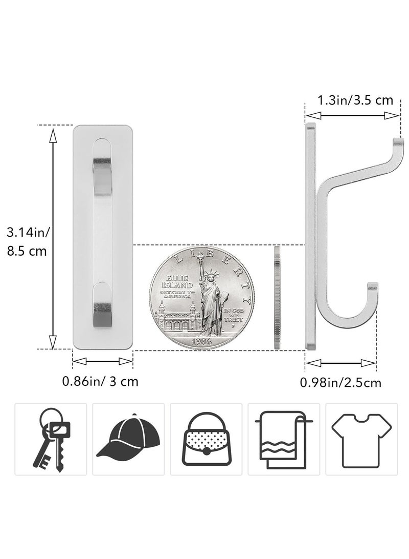 Bukela Adhesive Coat Hooks, Extra Sticky 10LB (Max), Waterproof Metal Hook for Hanging Towels, Wreath, Purse, Hat, Cloth, Wall Mounted Hanger for Shower Bathroom Kitchen Door Heavy Duty, Silver  - Image 4