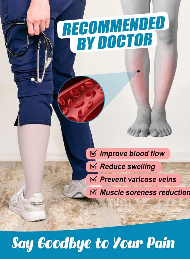 FuelMeFoot 6 Pairs Compression Socks for Women & Men 15-20mmHg Graduated Support Knee High Socks for Nurses, Travel, Athletic - Image 5