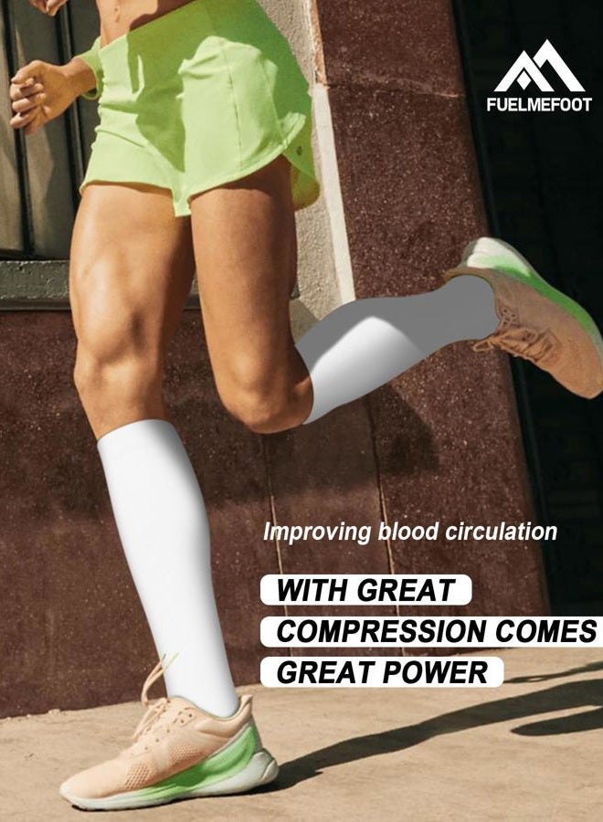 FuelMeFoot 6 Pairs Compression Socks for Women & Men 15-20mmHg Graduated Support Knee High Socks for Nurses, Travel, Athletic - Image 2