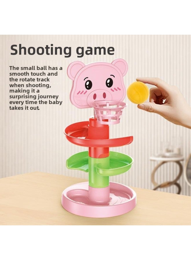 Baby Puzzle Fun Track Slide Ball Tower 0-3 Years Old Baby Roll Ball Early Education Stacking Music 1-2 Toy Tower-Color:Bear 5-12-piece Set  - Image 4