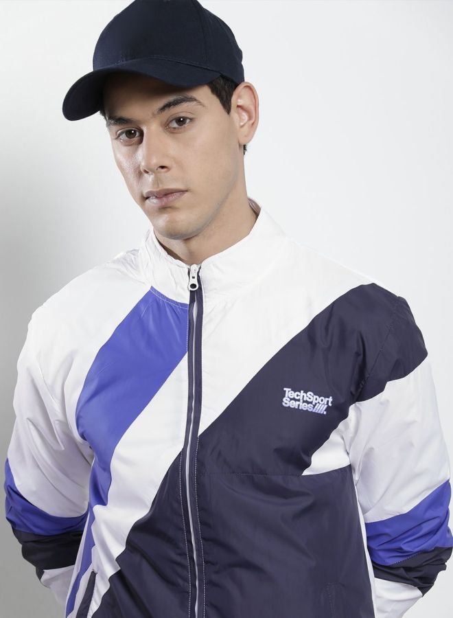 The Indian Garage Co Men Regular Fit Printed Round Neck Long Sleeves Windcheater - Image 1