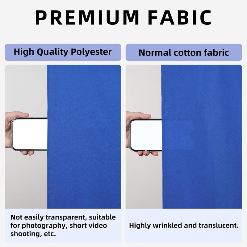 CIPAZEE Royal Blue Backdrop,5x10FT Royal Blue Photo Backdrop for Photography Background Backdrops Curtain for Portraits Studio Photoshoot Halloween Party Screen Video Recording - Image 3