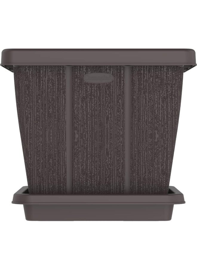 Cosmoplast - 30L Cedargrain Square Planter with Tray - Image 1