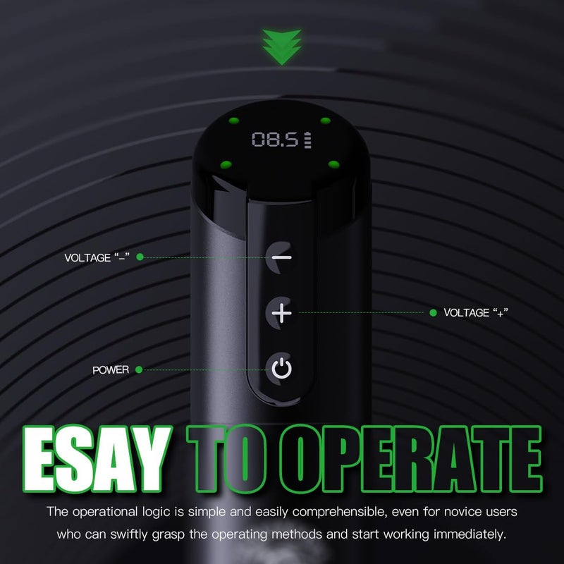 Dragonhawk Tattoo Gun Kit Wireless Beginner Tattoo Kit Complete Tattoo Machine Kit Big Screen Battery Power Supply - Image 4