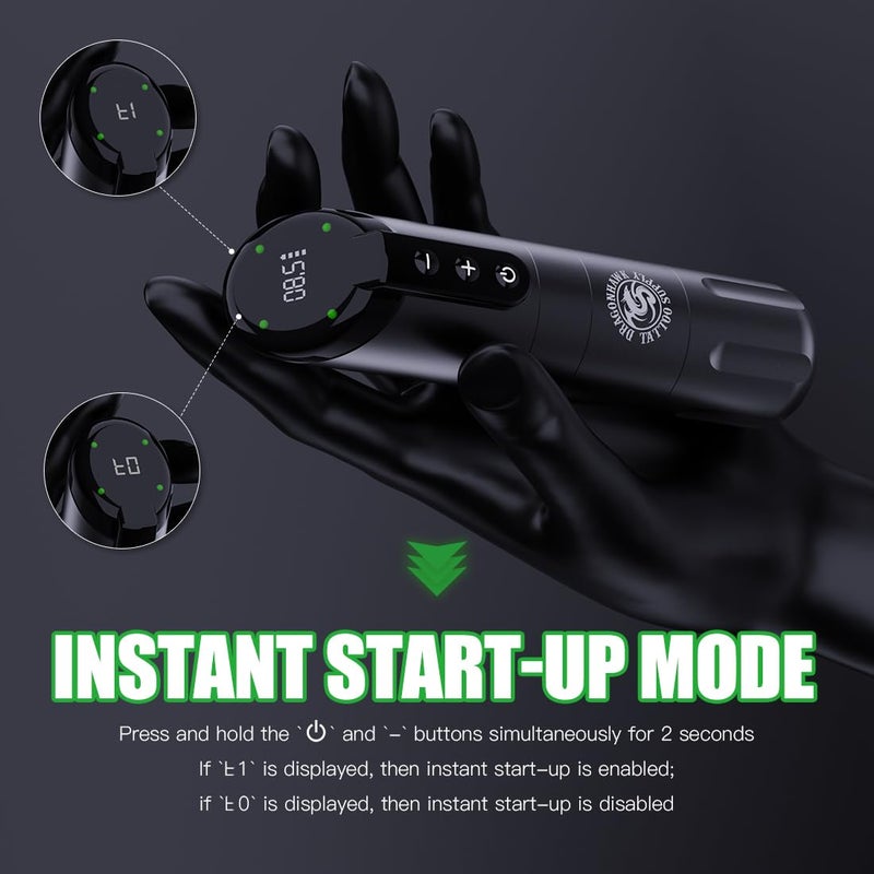 Dragonhawk Tattoo Gun Kit Wireless Beginner Tattoo Kit Complete Tattoo Machine Kit Big Screen Battery Power Supply - Image 5