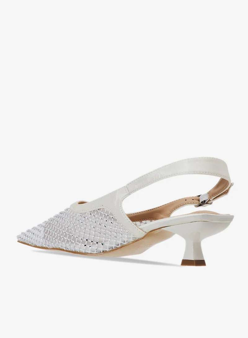 ELLA White Pointed Slingback Ballerina for Women | Best Price UAE