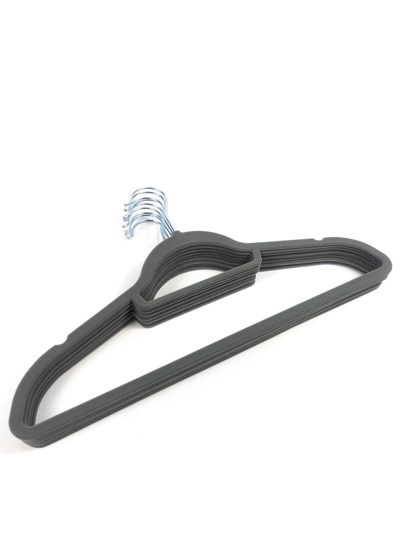 Cool Baby Premium Non-Slip Velvet Hangers [Set of 10] (42cm) – Heavy Duty Velvet Suit Hangers with Tie Bar, 360 degree rotatory hook (Grey)  - Image 1
