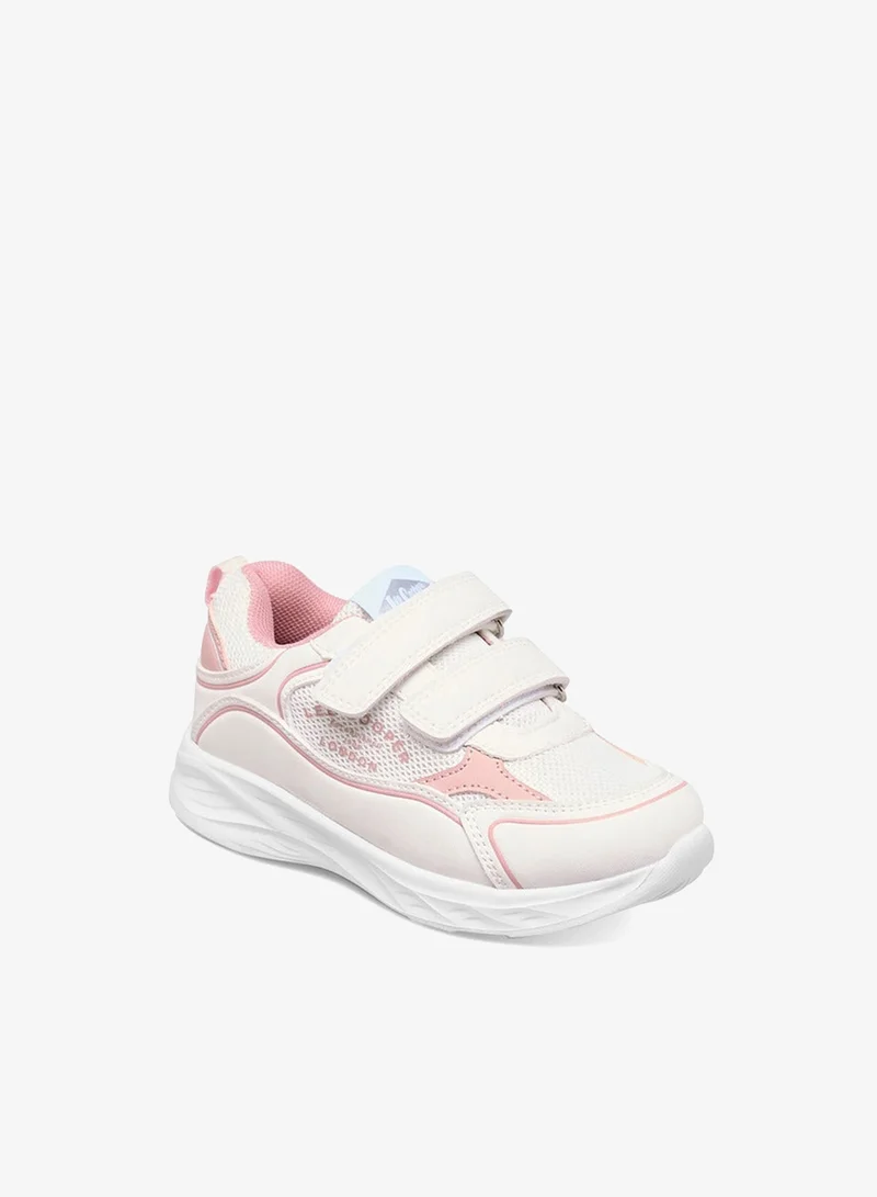 Lee Cooper Girls' Panelled Sneakers with Hook and Loop Closure