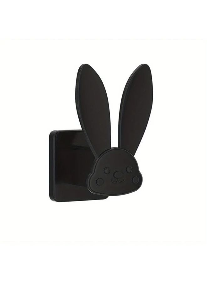 منظم أحذية أذن الأرنب الأسود حامل تخزين الحمام المثبت على الحائط غير مثقب - Image 1