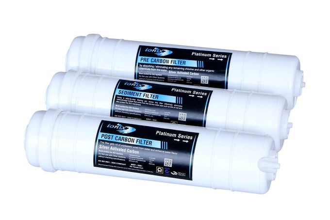 IONIX Inline Filter Set, Activated Carbon Filter for RO Water Purifier & Sediment Filter, Push Fit Type, Universal (Platinum Inline Set with Premium Spun) - Image 2