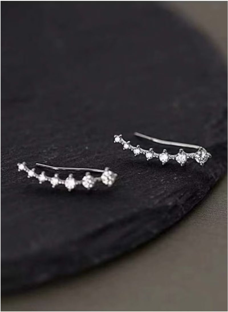 JOGAMS A Pair of French Style Hoop Earrings Made of Fashionable Alloy Elegant and Simple Design - Image 3