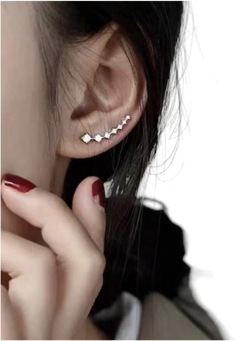 JOGAMS A Pair of French Style Hoop Earrings Made of Fashionable Alloy Elegant and Simple Design - Image 2