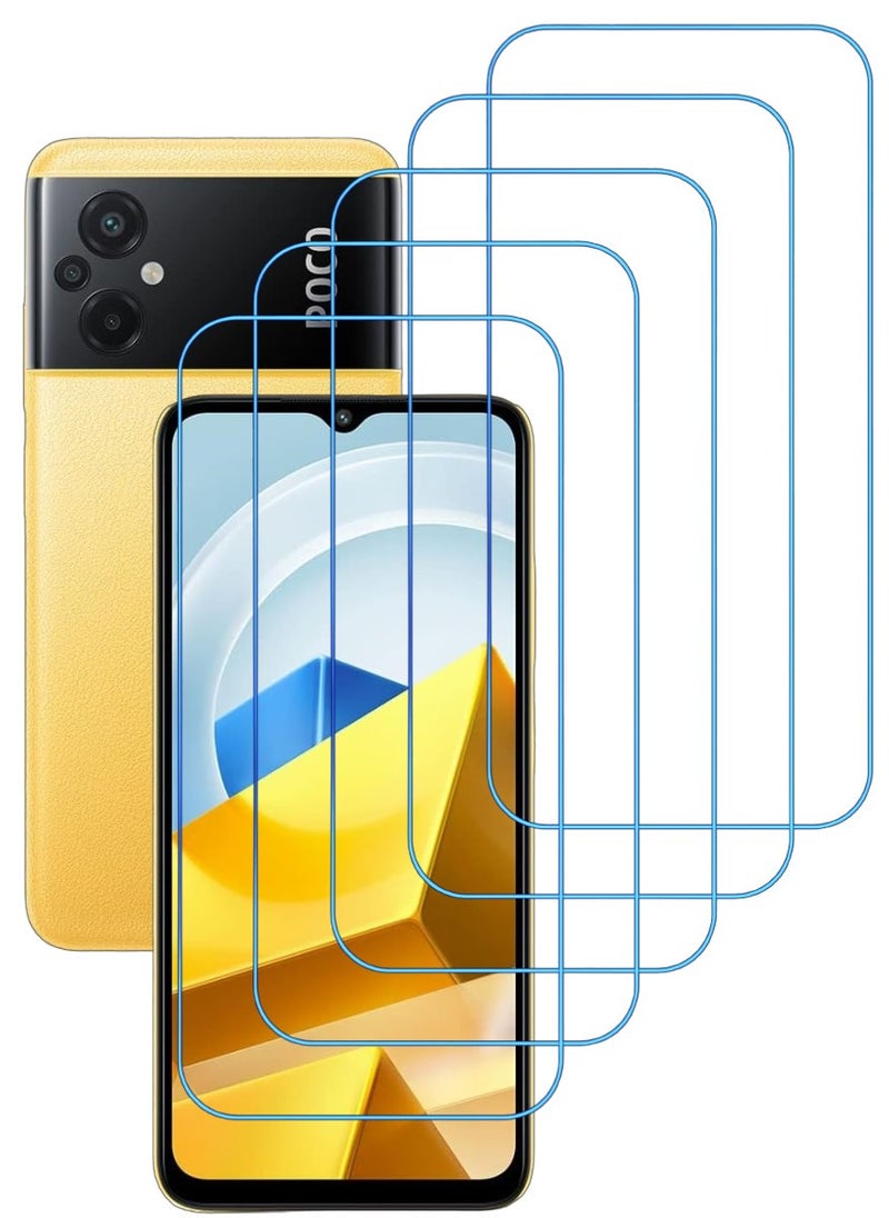 ACLIX 5 Pieces Antistatic ESD Dustproof Premium Quality High Definition Clear Tempered Glass Screen Protector Designed For Xiaomi Poco M5 - Image 1