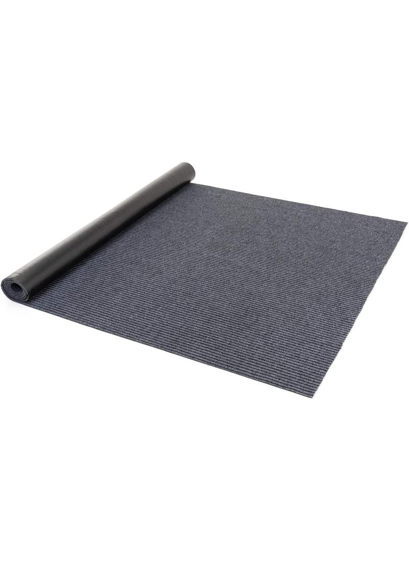 Displays2go Displays2go Rollable Runner 5 x 10 Polyester Carpet wNonSlip PVC Backer  Gray CAR8BK  - Image 1