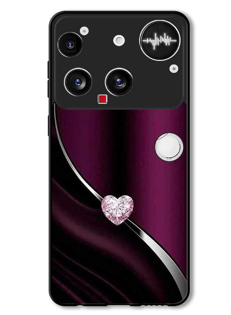 Theodor Case Compatible with Nothing Phone (3) 6.67 Inch Protection Shockproof Bumper Cover Diamond Heart - Image 1