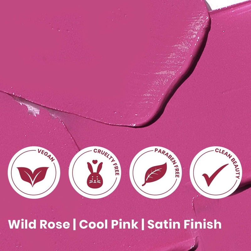 True + Luscious Super Moisture Lipstick in Wild Rose - Clean, Vegan, and Cruelty-Free Hydrating Lip Color - Image 2