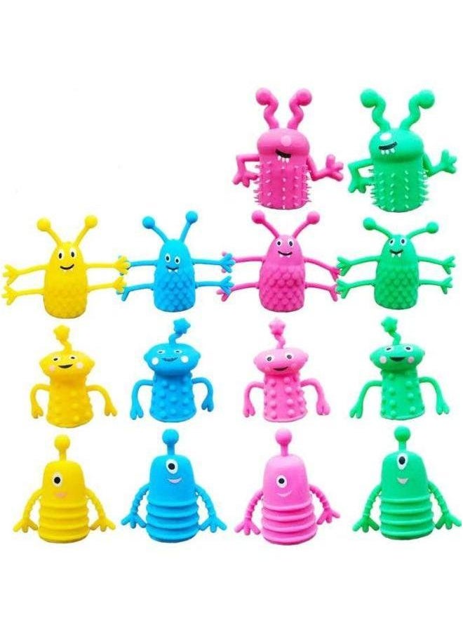 Generic - Tpr Animal Finger Doll Soft Glue Monster Coat Expression Coat-Color:Silicone Cots Rainbow Color Mixed Style - Image 1