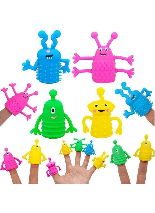 Generic - Tpr Animal Finger Doll Soft Glue Monster Coat Expression Coat-Color:Silicone Cots Rainbow Color Mixed Style - Image 1
