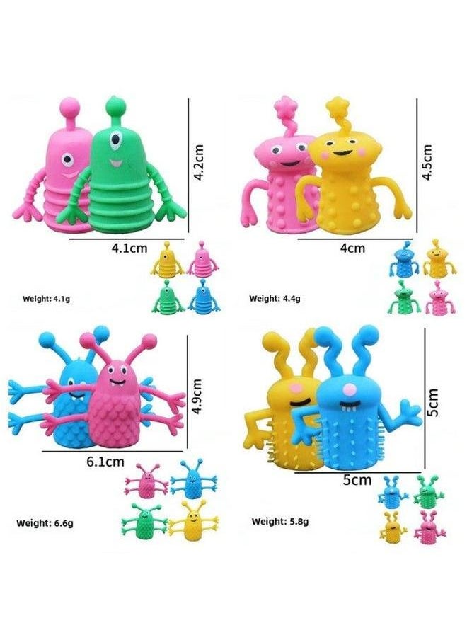 Generic - Tpr Animal Finger Doll Soft Glue Monster Coat Expression Coat-Color:Silicone Cots Rainbow Color Mixed Style - Image 1