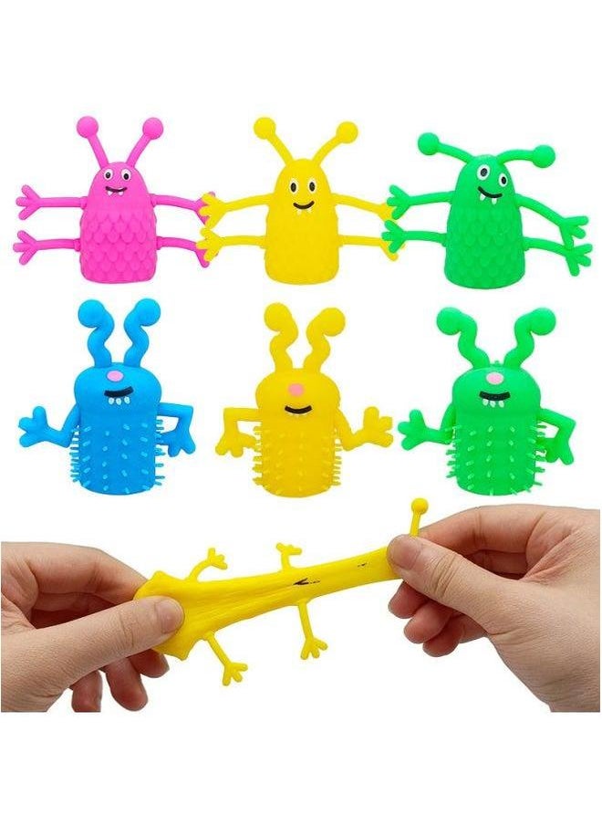 Generic - Tpr Animal Finger Doll Soft Glue Monster Coat Expression Coat-Color:Silicone Cots Rainbow Color Mixed Style - Image 1