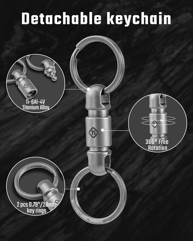 MecArmy CH24 Titanium/PEI Double-Ended Quick Release Keychain - Image 4
