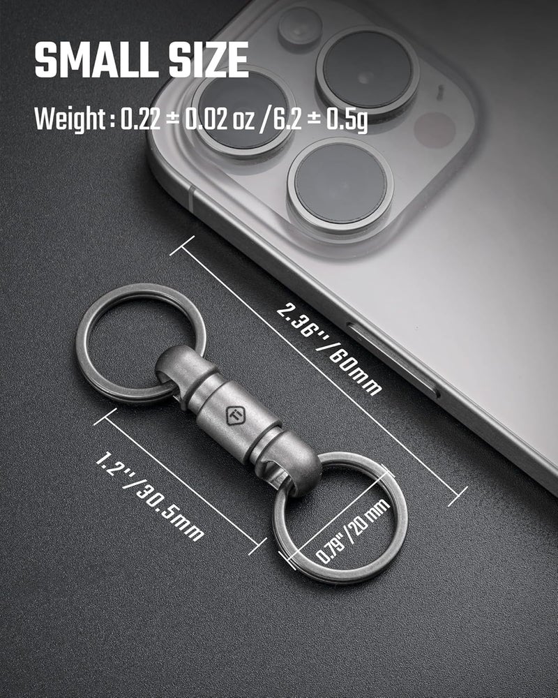 MecArmy CH24 Titanium/PEI Double-Ended Quick Release Keychain - Image 3