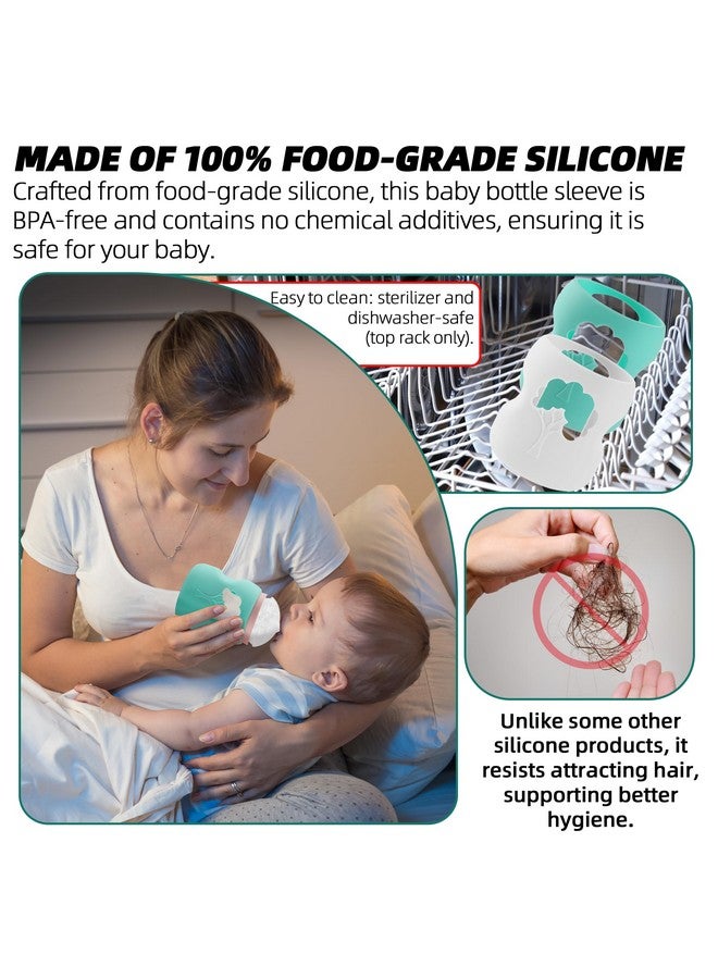 LuQiBabe (2-Pack, 5 oz) Silicone Baby Bottle Sleeves Compatible with Dr. Brown's Natural Glass Bottles Dishwasher-Safe Anti-Colic Baby Bottle Covers for Dr. Brown Wide-Neck Glass Bottles - Image 4