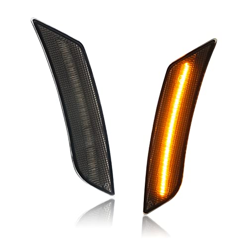 SHINEFIT LED Front Side Marker Signal Lights Replacement for ATS 2013-2014/ XT5 2017-2024, Smoke Lens - Image 1
