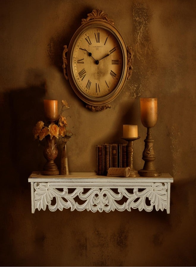 Walasis White Floating Shelves for Wall 24inch & 19inch Long - French Country Wall Decor Wood Distressed Mounted Shelf Vintage Hanging Shelving for Bathroom Bedroom 2 pcs - Image 2