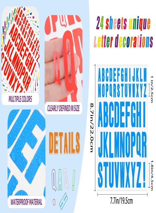 Metsyth Letter Stickers 636 Pcs Alphabet Sticker,1 inch 2 inch Self Adhesive Vinyl Letter Stickers Aesthetic Waterproof Decals for Scrapbooking Water Bottles Cup Mailbox Poster Bulletin Board (12, Multicolor) - Image 2