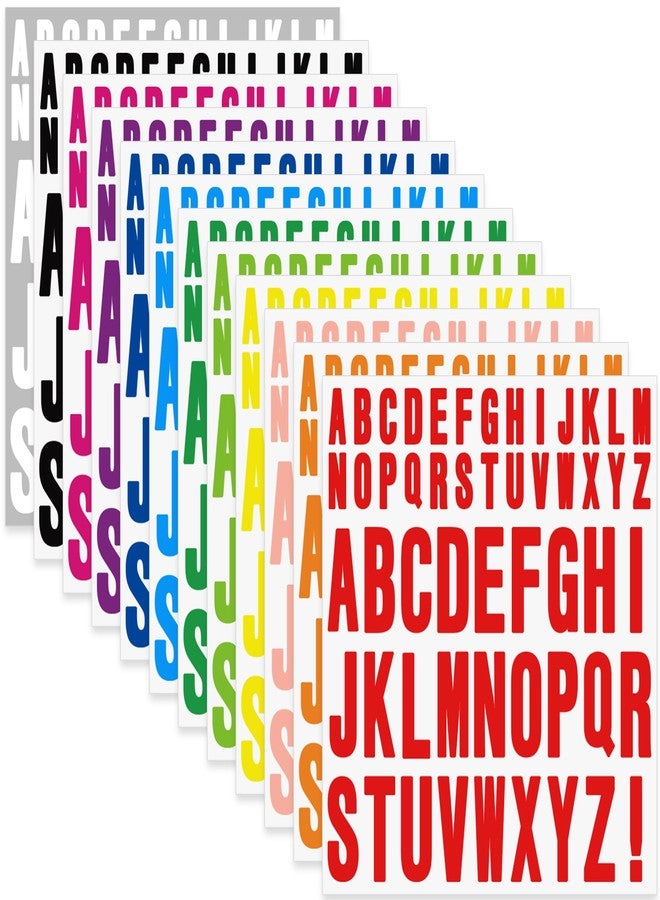Metsyth Letter Stickers 636 Pcs Alphabet Sticker,1 inch 2 inch Self Adhesive Vinyl Letter Stickers Aesthetic Waterproof Decals for Scrapbooking Water Bottles Cup Mailbox Poster Bulletin Board (12, Multicolor) - Image 1