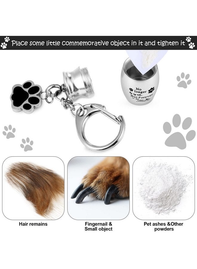 Tudomro Tudomro Cylinder Cremation Dog Ashes Keepsake Urn Keychain Memorial Ashes Stainless Steel Pet Puppy Dog Paw Charm with Storage Bag(Silver) - Image 4