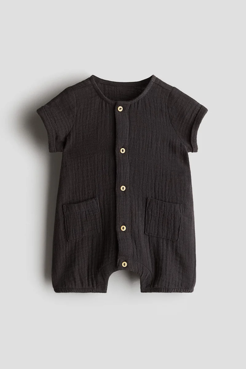 H&M Cotton muslin romper suit