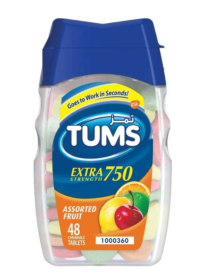 TUMS Tums Extra Strength 750mg 48 Chewable Tablets 
