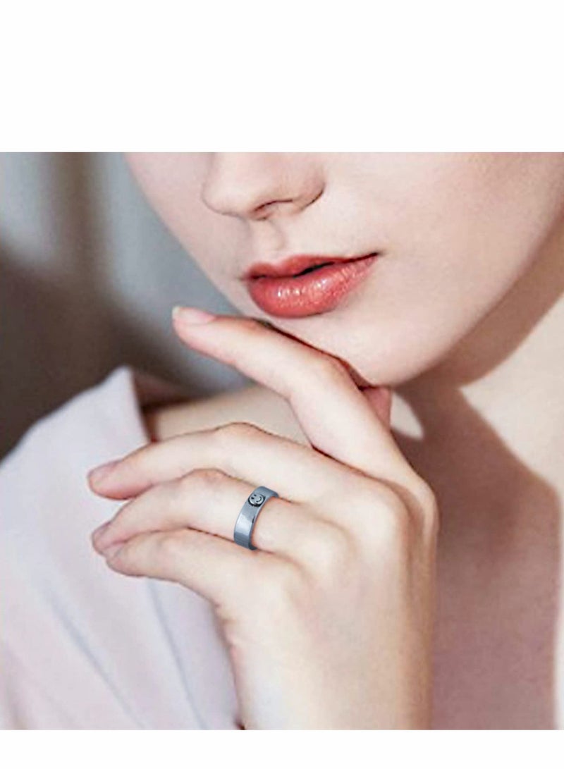 Excefore مجموعة خواتم وجه مبتسم 3 قطع، خواتم فضية عتيقة سميكة قابلة للتعديل، خواتم مبتسمة مضحكة قابلة للتعديل للنساء والرجال - Image 4