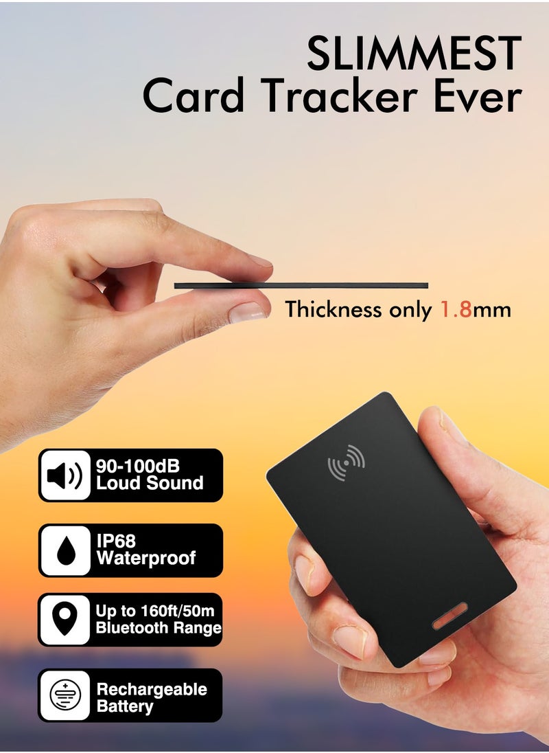 XQOOPS Smart Wallet Finder Card, XQOOPS Wireless Charging Wallet Locator. Works with Apple Find My (iOS Only), Item Tracker for Wallet, Luggage Tags, Phone, Passports and More (1Pack-Black)  - Image 4