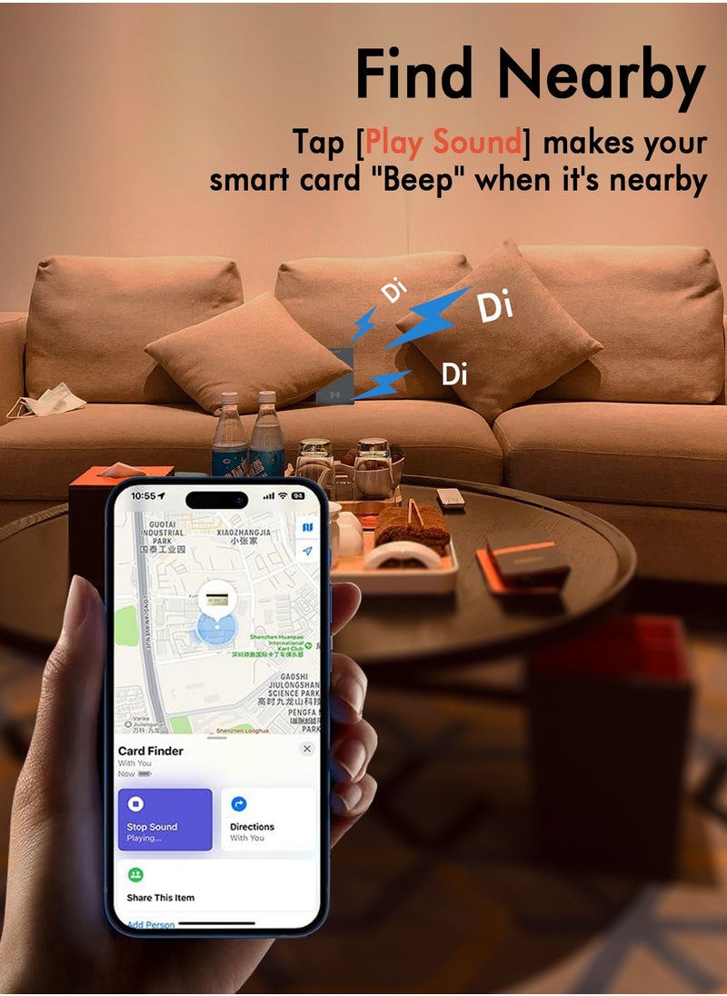اكس كوبس - بطاقة ذكية ، مكتشف محفظة ، محفظة شحن لاسلكية تعمل مع Apple Find My (iOS فقط) ، الباحث عن العناصر للمحفظة ، علامات الأمتعة ، الهاتف ، جوازات السفر والمزيد (حزمة واحدة أسود) ... - Image 1